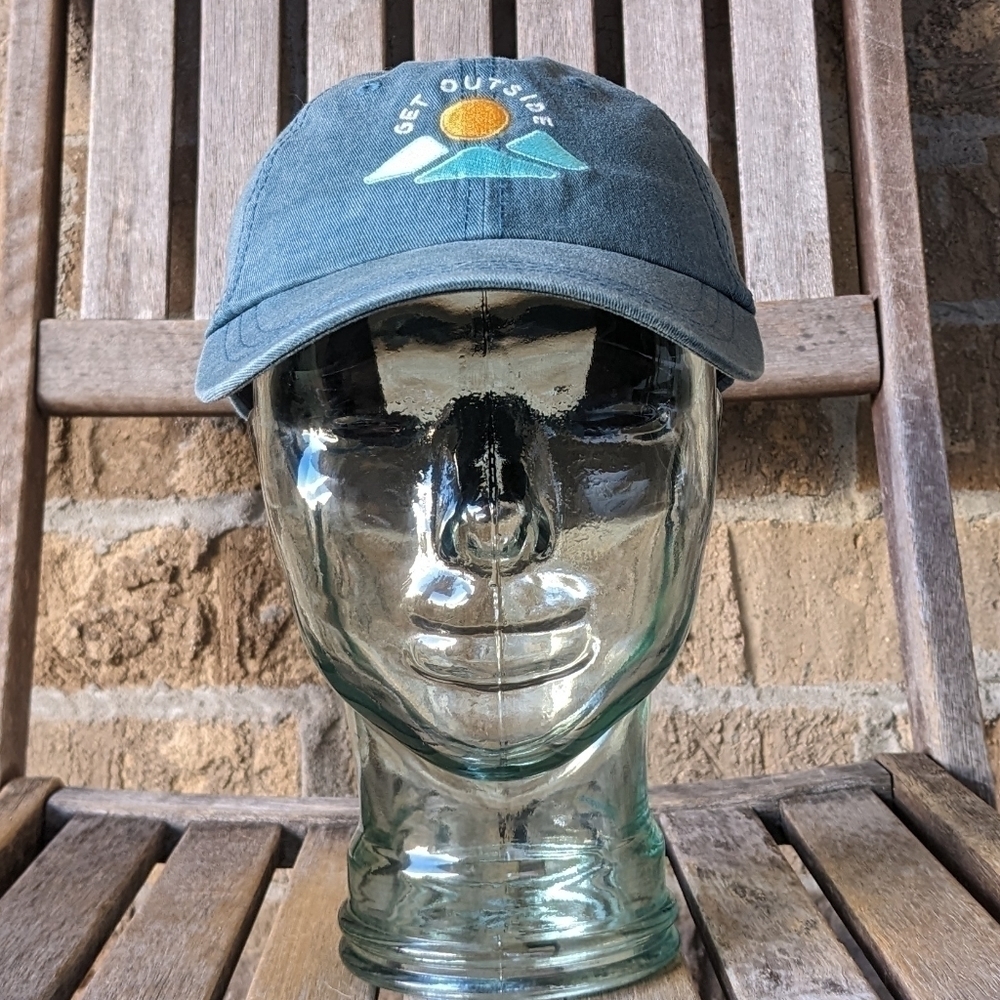NWOT Sportsman Get Outside Embroidered Mountain Sunrise Dad Hat Cap Teal Green